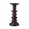 Hello Honey® 9" Natural Carved Wood Pillar Candle Holder